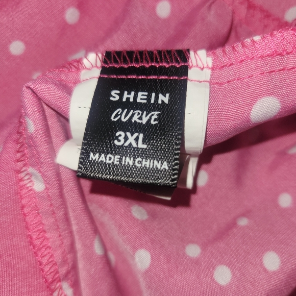Shein Curve Pink Polka Dot Dress - Picture 7 of 7